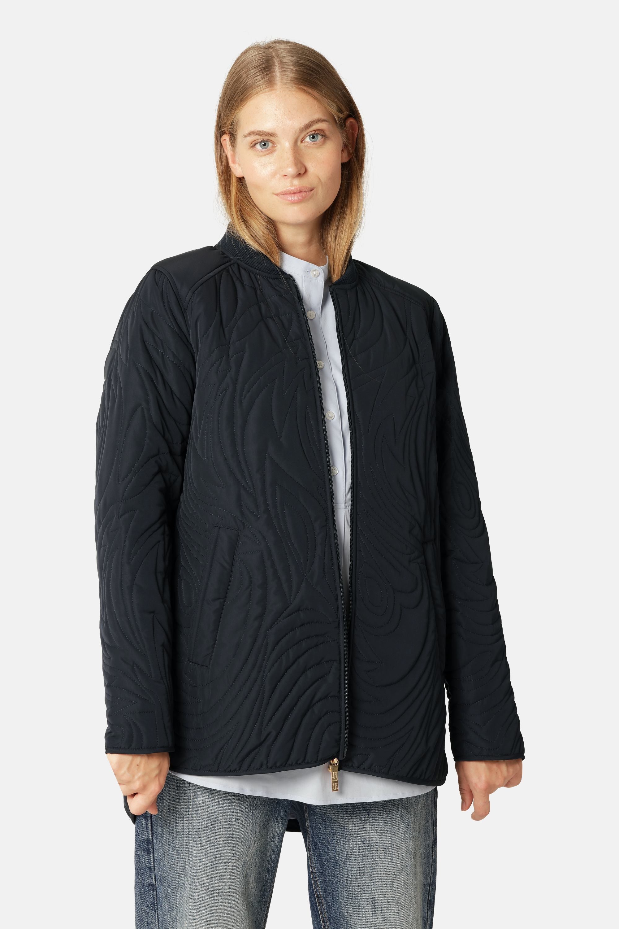 Kort Quiltet Jakke - Dark Indigo